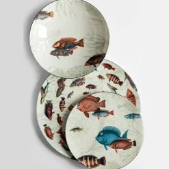 Piatto da minestra in porcellana Amami con pesci tropicali #1
