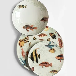 Piatto da minestra in porcellana Amami con pesci tropicali #4