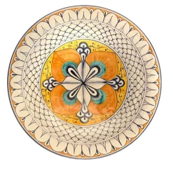 Piatto da parete in maiolica Fiore d'autunno rinascimentale