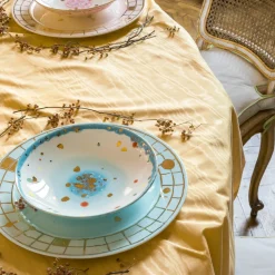 Piatto da portata con bordo in cristallo