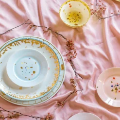 Piatto da portata con bordo in cristallo