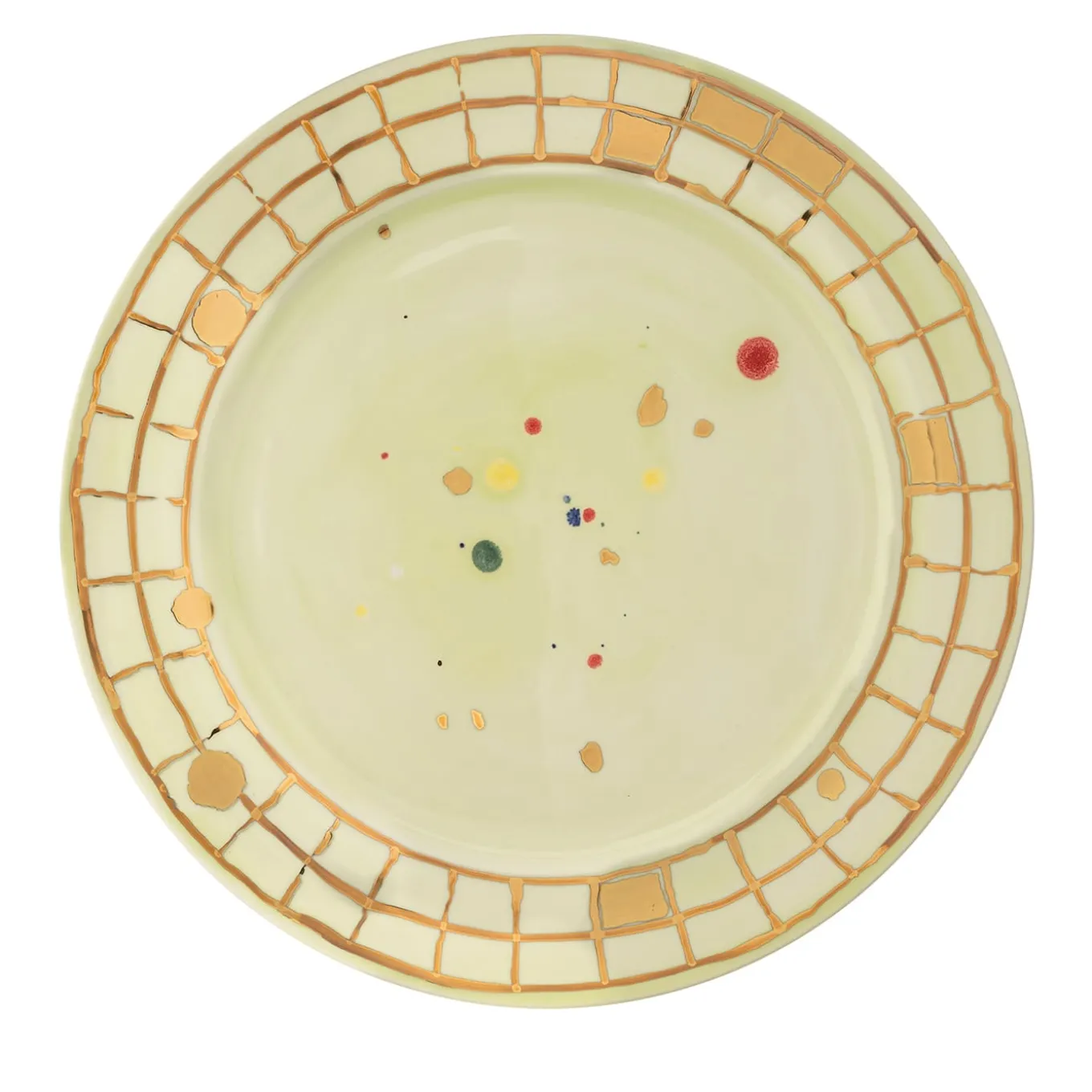 Piatto da portata con bordo dorato Amelia