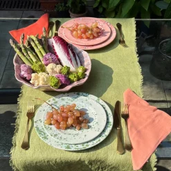 Piatto da portata verde screziato alle erbe