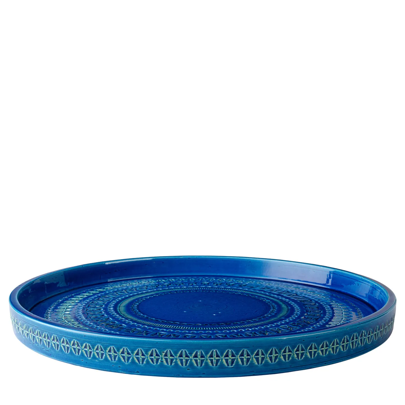 Piatto Decorativo Blu Grande di Aldo Londi