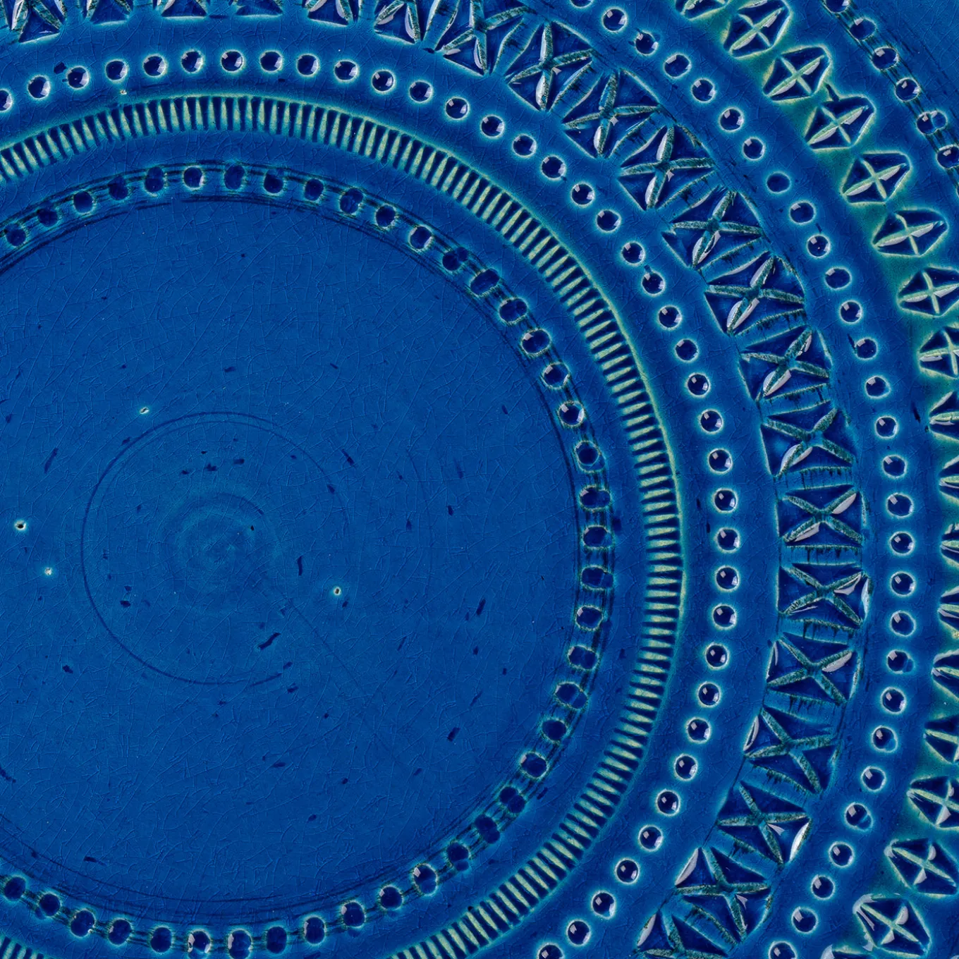 Piatto Decorativo Blu Grande di Aldo Londi