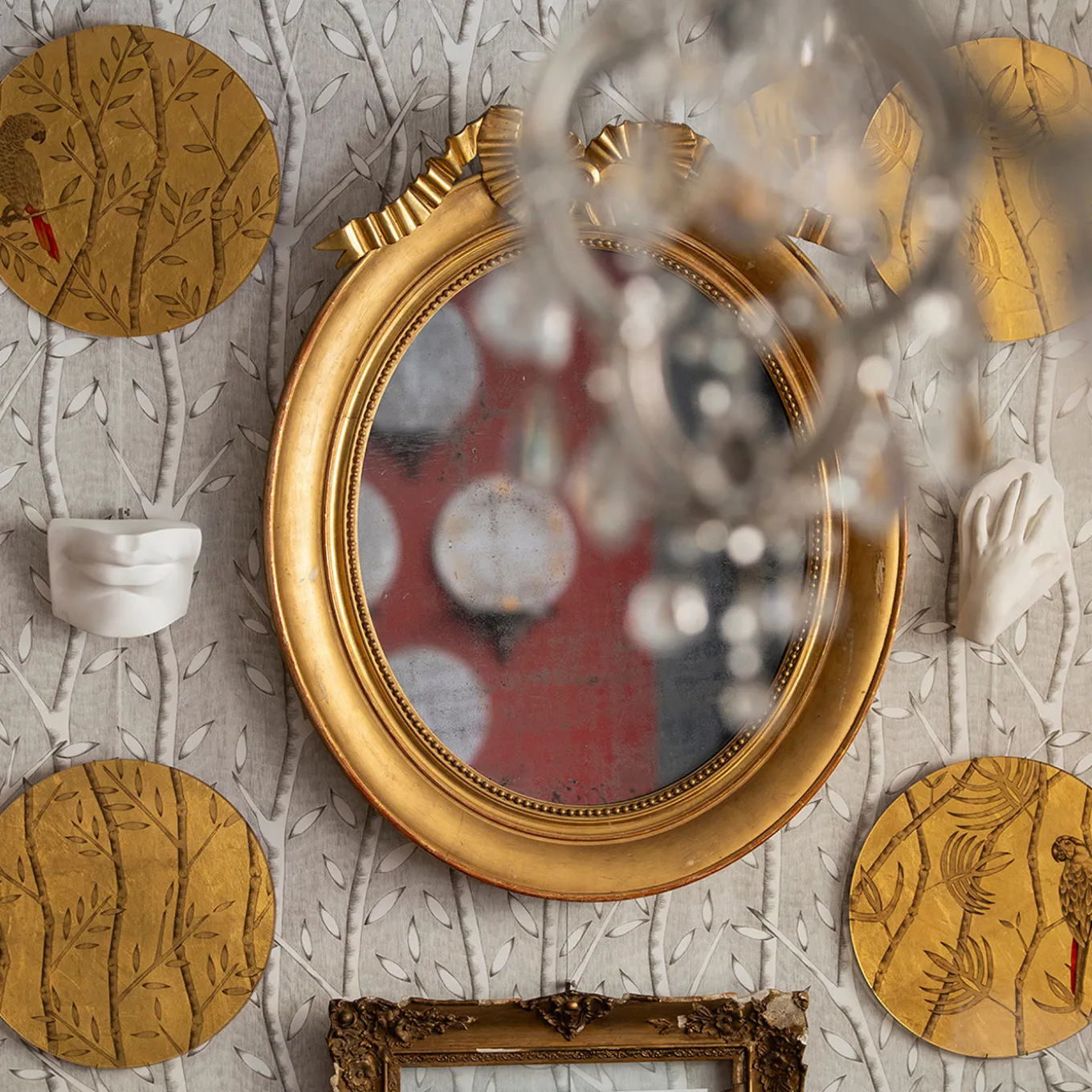 Piatto Decorativo Pappagallo Soggetto II Oro