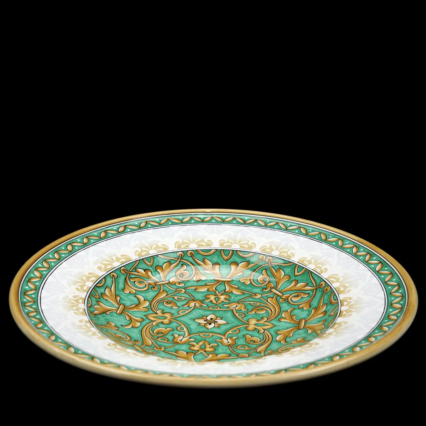 Piatto Decorativo Rotondo Aquamarine Damask