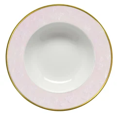 PIATTO FONDO CON BORDO TAORMINA - ROSA E ORO