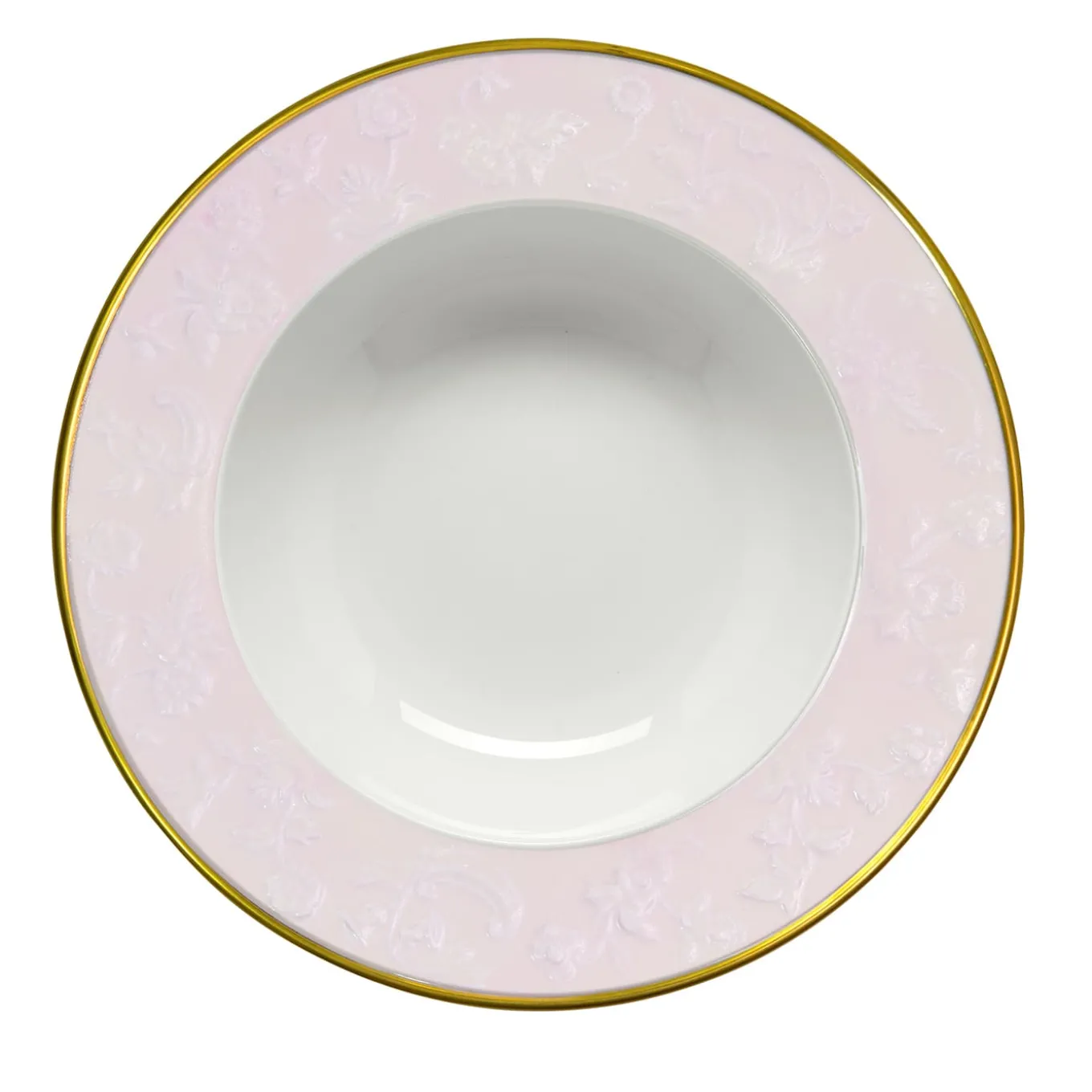 PIATTO FONDO CON BORDO TAORMINA - ROSA E ORO