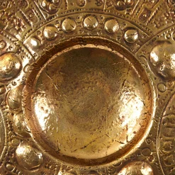 Piatto Grande Lys in ceramica oro di Gabriele Mengoni