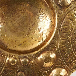 Piatto Grande Lys in ceramica oro di Gabriele Mengoni