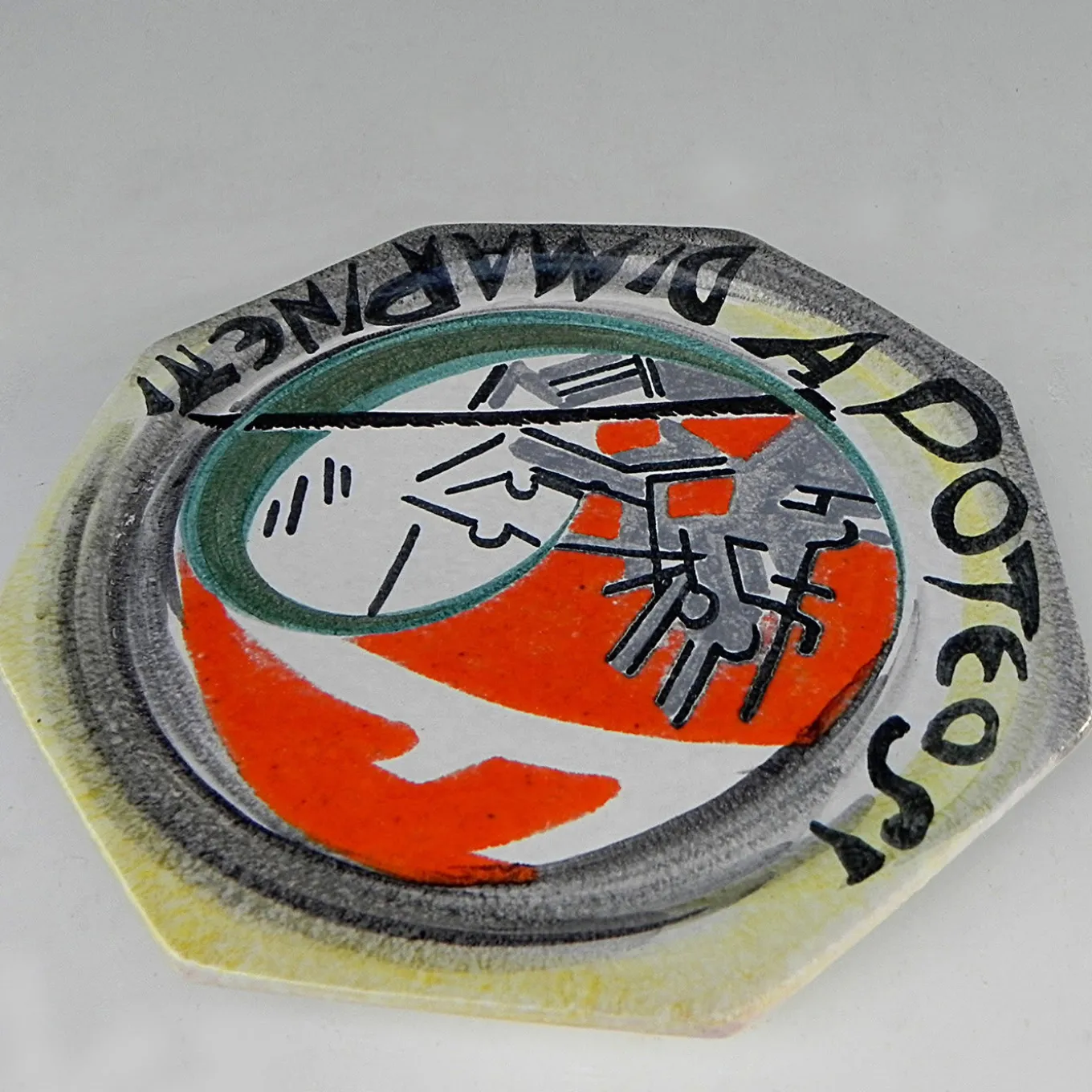 Piatto in ceramica futurista Marinetti