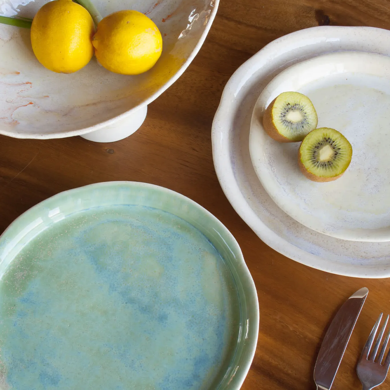 Piatto medio in porcellana Mediterranea Acqua Green