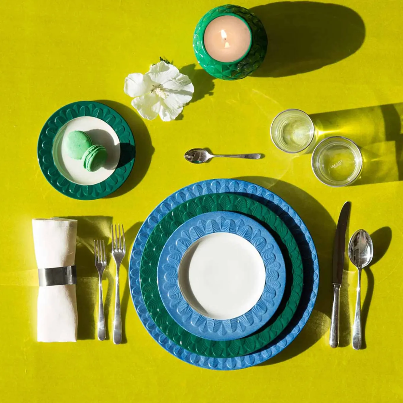 PIATTO PIANO PAVONE - BLU