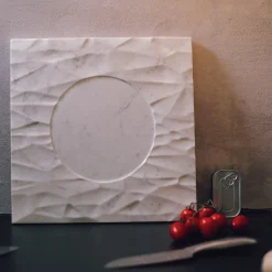 Piatto Q in marmo bianco di Carrara Palermo