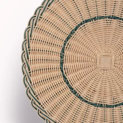 Piatto Segnaposto Dalia in Midollo Bicolore Blu/Naturale