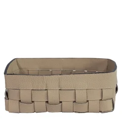 Piccola Cesta Bottega in Pelle Beige