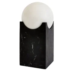Piccola lampada da tavolo Eclipse in marmo nero di Marquina
