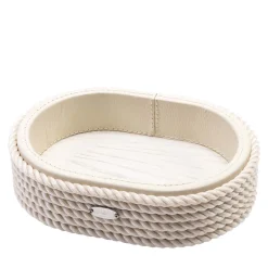 Piccola videopoche ovale color crema