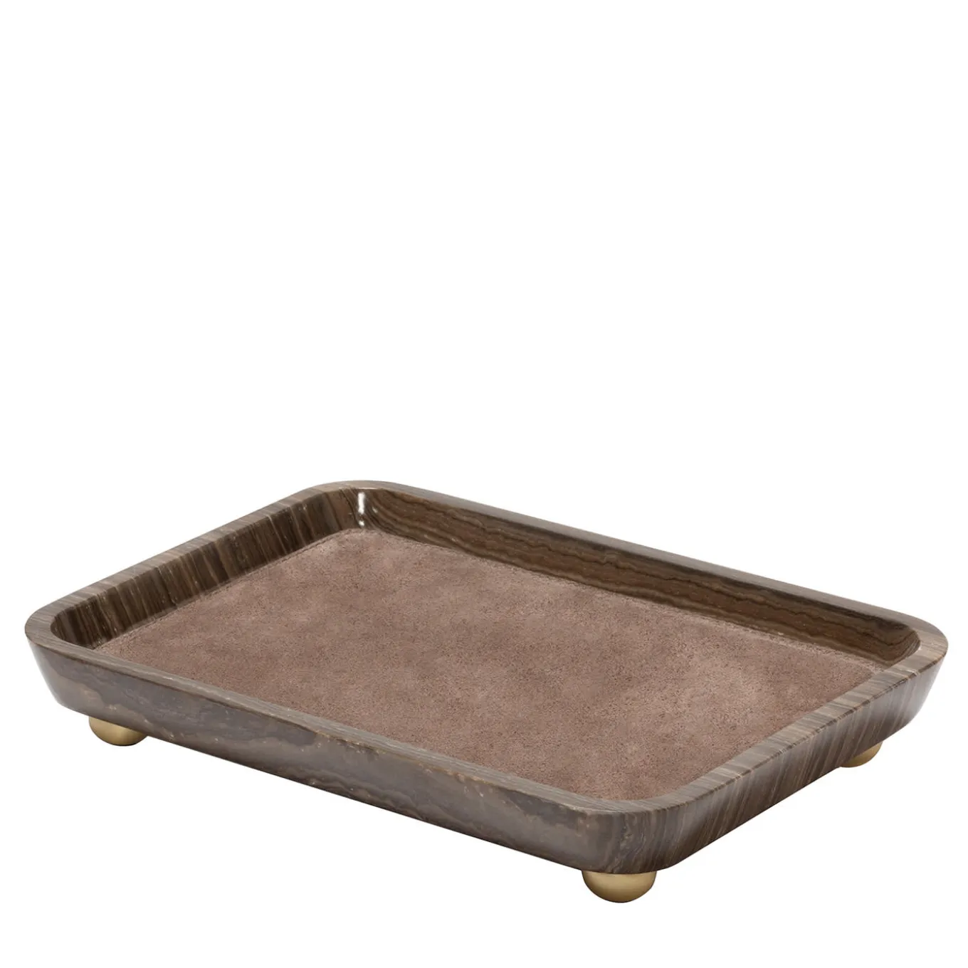 Piccoli vassoi rettangolari in pelle e marmo di Monza #3