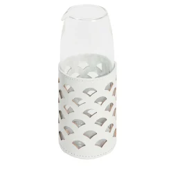 Piccolo set di brocche in vetro e pelle Ragusa