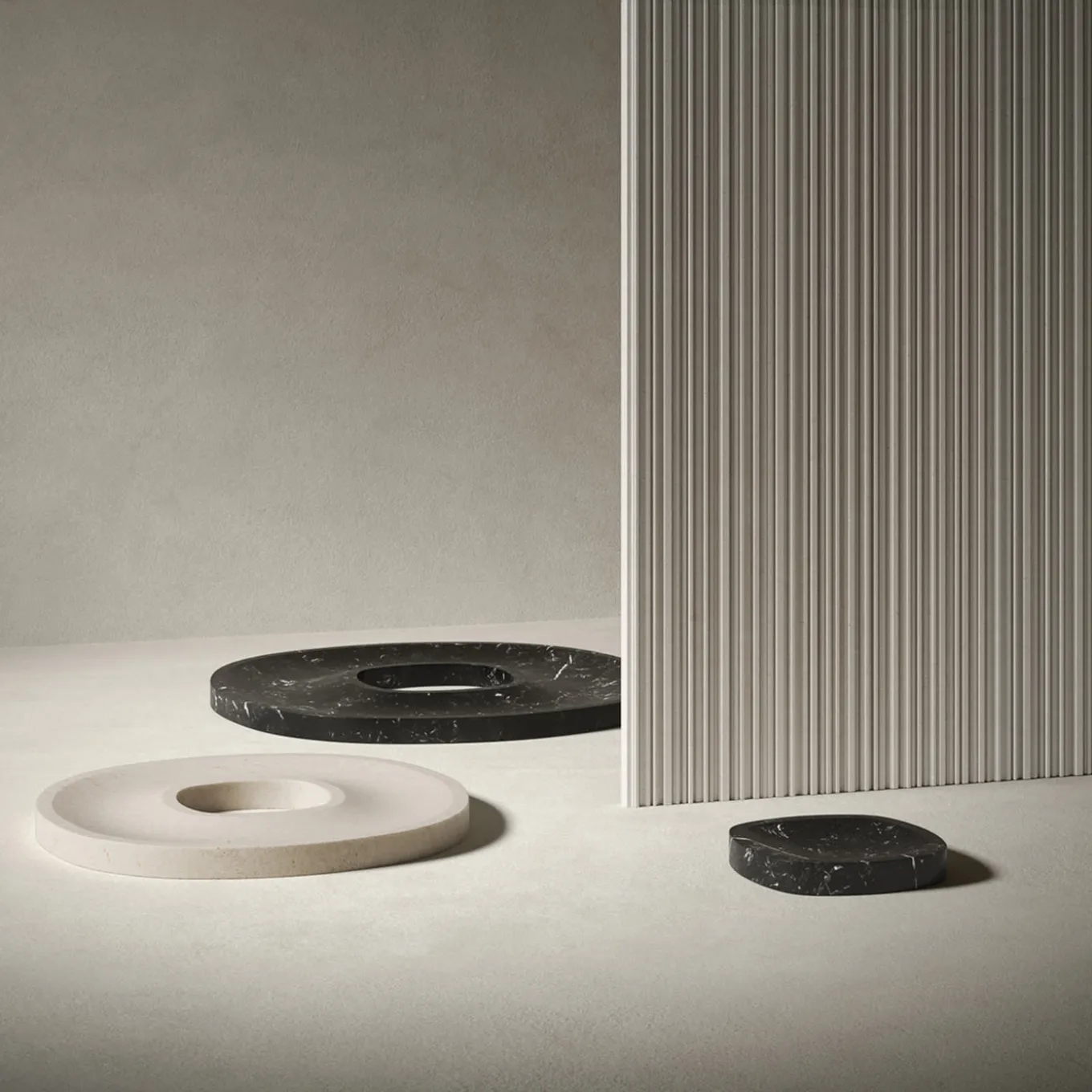 Pietra L14 Crema D'Orcia Vassoio ad anello