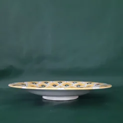 Piuma di pavone gialla ⌀ Piatto decorativo da 20 cm