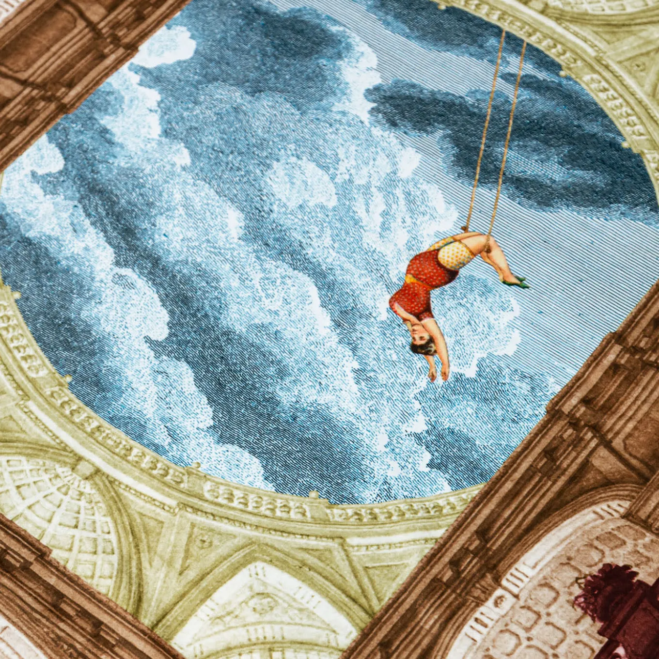 Plaid in velluto con acrobata e soffitto