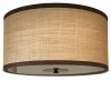 Polaris Lampada da Soffitto Paralume in Rafia Beige con Dettagli in Ottone