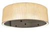 Polaris Lampada da Soffitto Paralume in Tessuto Beige con Dettagli in Ottone