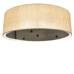 Polaris Lampada da Soffitto Paralume in Tessuto Beige con Dettagli in Ottone