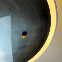 Polaris Lampada da Soffitto Paralume in Tessuto Beige con Dettagli in Ottone