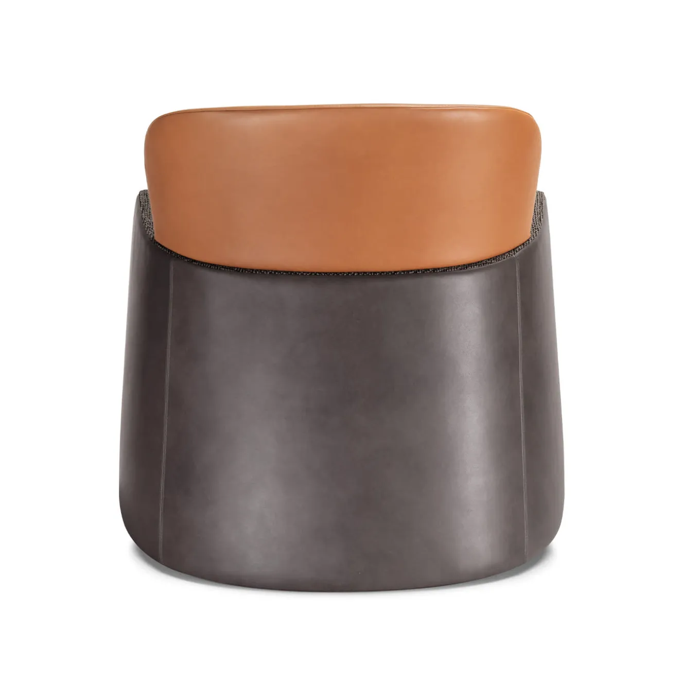 Poltrona a secchiello marrone/grigio con poggiatesta basso