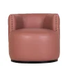 Poltrona capitonnè Petra in pelle rosa