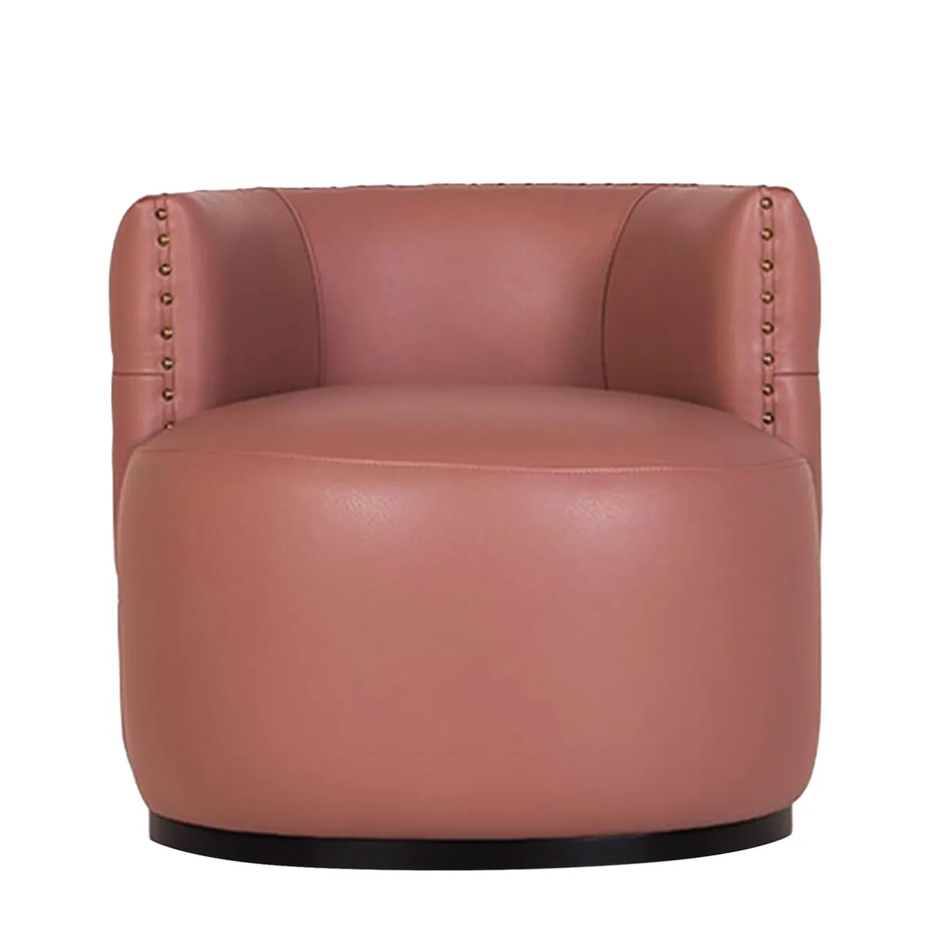 Poltrona capitonnè Petra in pelle rosa