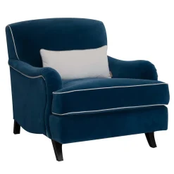 Poltrona classica Bernini in velluto blu