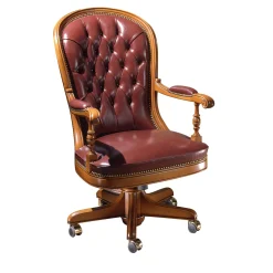 Poltrona con bottoni borgogna