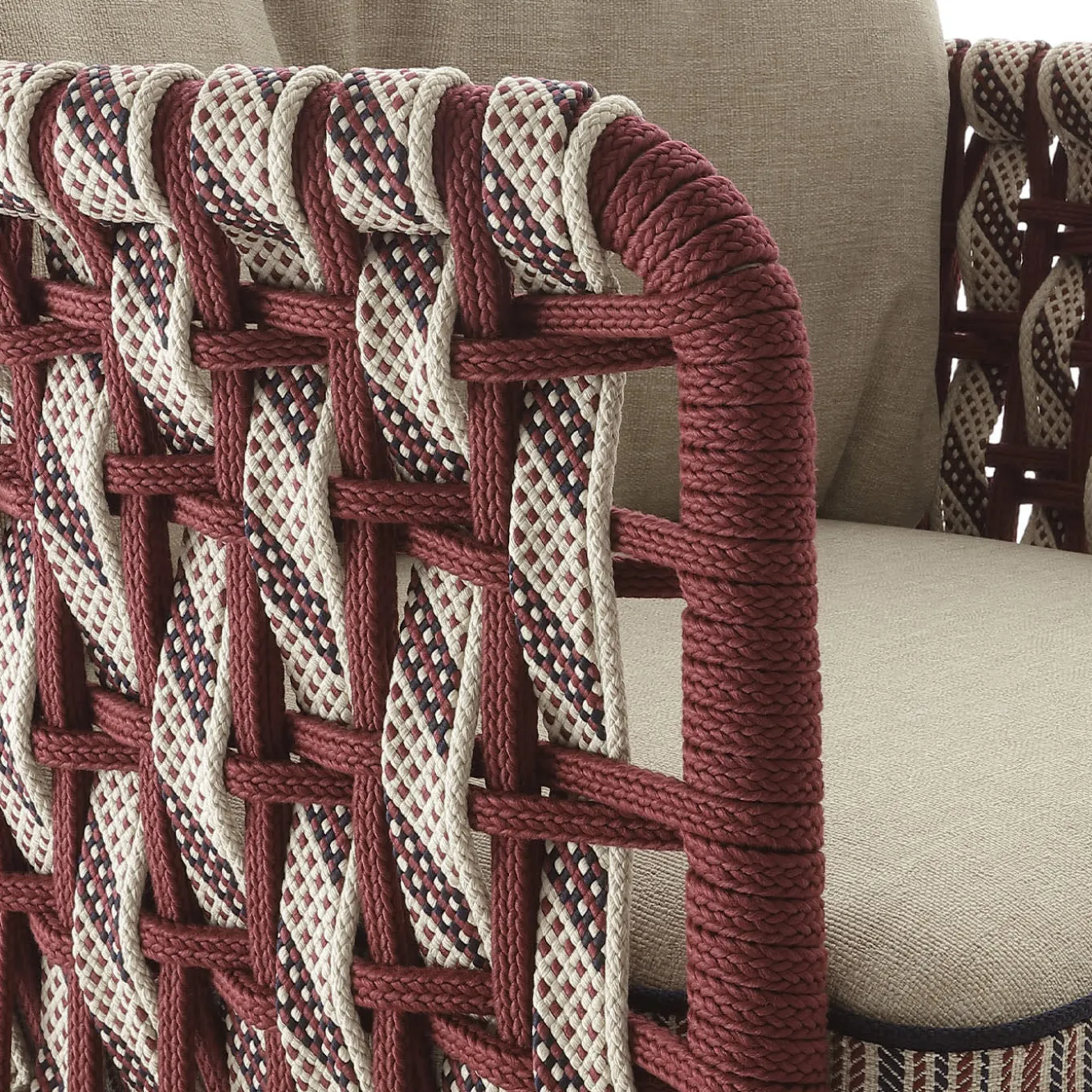 Poltrona da esterno Eva Vertical Ropes di Antonio Marras