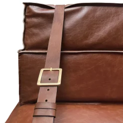 Poltrona Docker in pelle marrone cognac