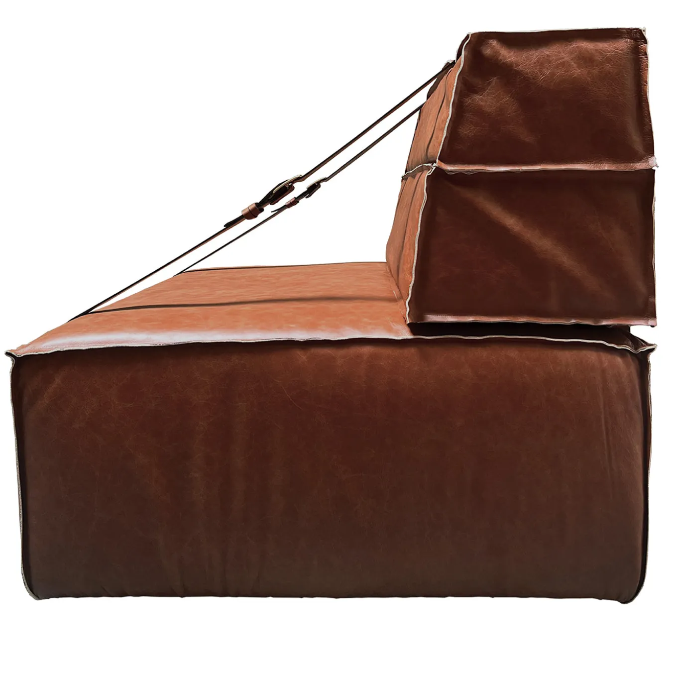Poltrona Docker in pelle marrone cognac