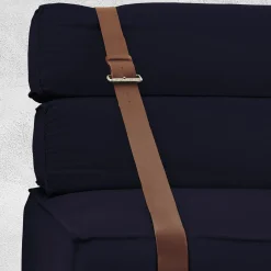 Poltrona Docker in velluto blu navy