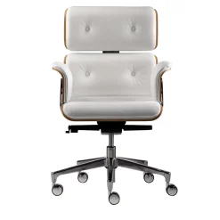 Poltrona girevole Armadillo/2 bianca di Rainer Bachschmid