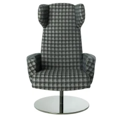 Poltrona Girevole JFK in Pied de Poule Grigio