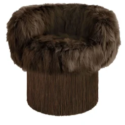 Poltrona girevole Pirouette marrone cioccolato