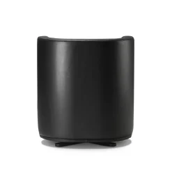 Poltrona girevole Spritz in pelle nera di Lorenza Bozzoli