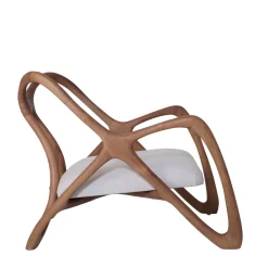 Poltrona lounge per esterni Nanto bianca in legno