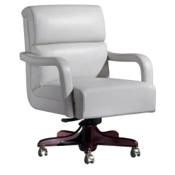 Poltrona media in pelle bianca