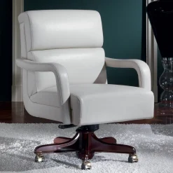 Poltrona media in pelle bianca