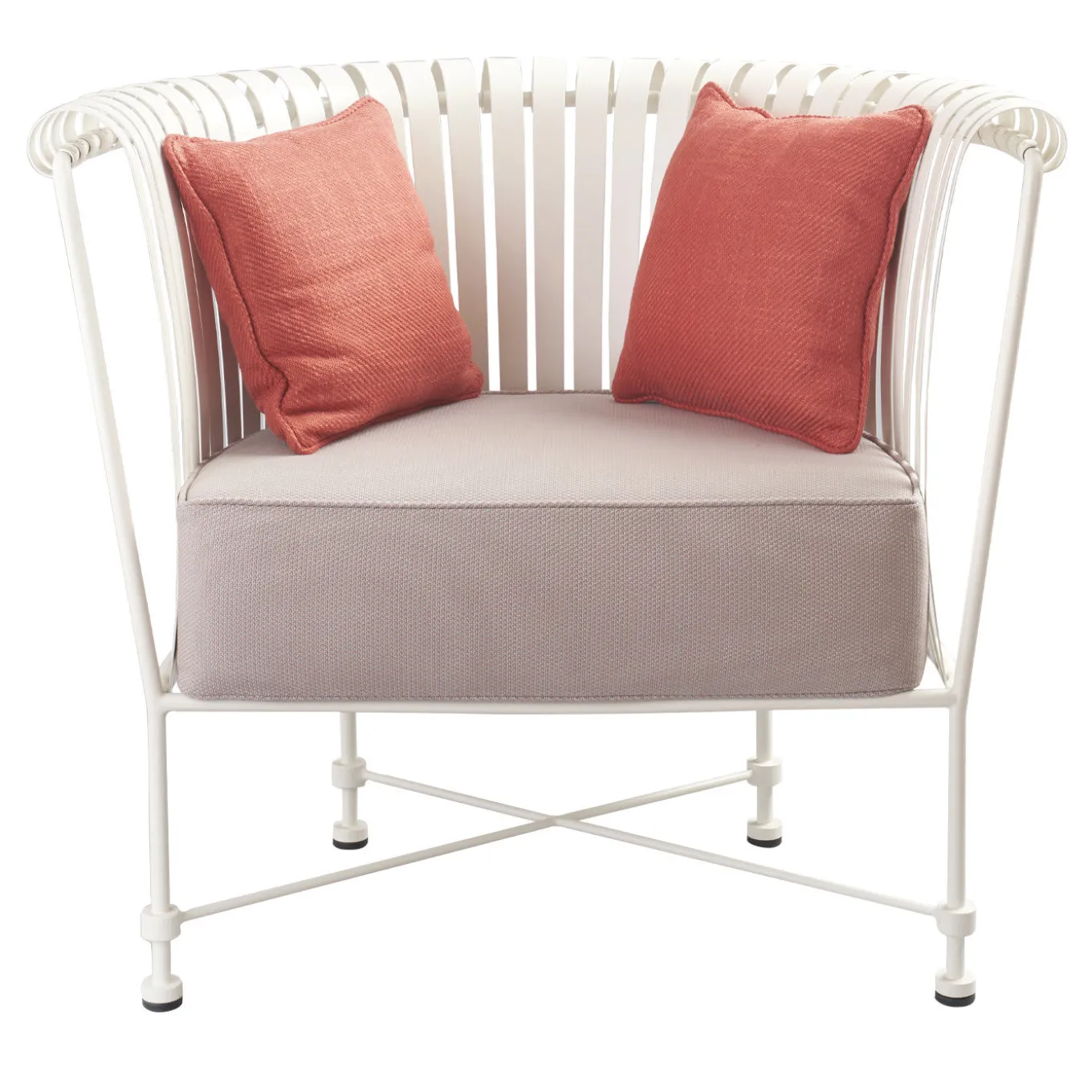 Poltrona Molle Bianca in acciaio inox