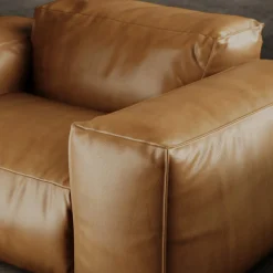 Poltrona Rencontre Moi in pelle marrone